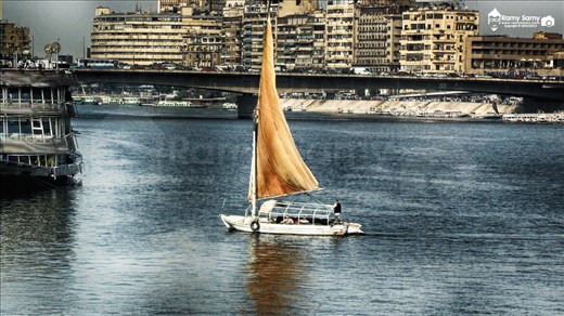 Sailboat middle of the Nile
