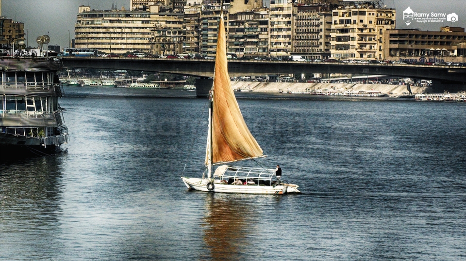 Sailboat middle of the Nile