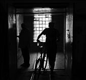 A freight elevator at the former factory Red Triangle. In this elevator doors are never closed and you can always look into a mine. But be attentive and do not look out of the cab while moving, otherwise you can lose your head. This industrial zone in St.-Petersburg accumulates amazing people and no less striking stories of their lives. It was here where I found a studio of Russian engineering genius - Valery.: by dishart, Views[1013]