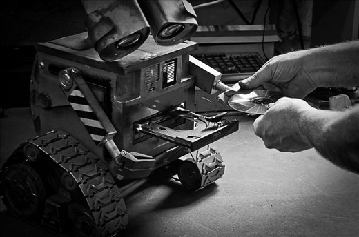 One of his ingenious creations - a modern computer placed inside the body of a robot WALL-E, a famous hero of the animation of the same name.