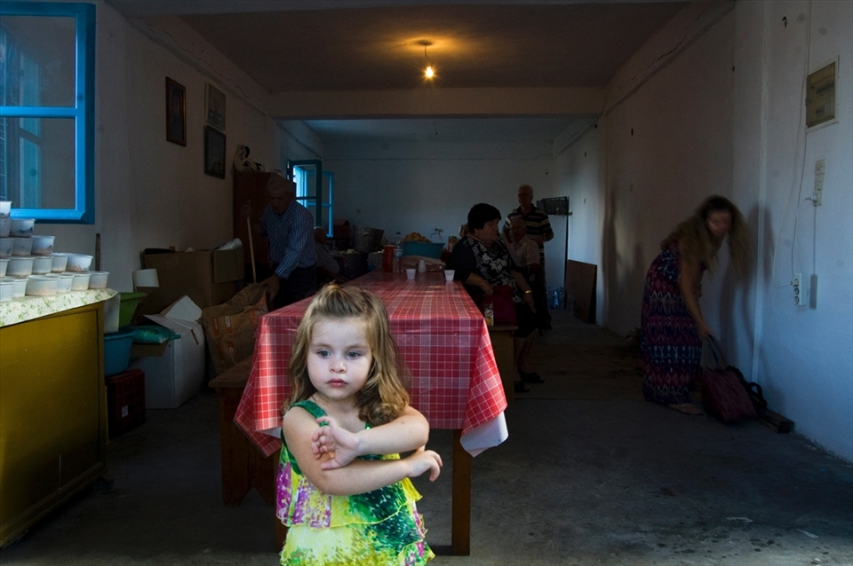 The festival house, where the food is being prepared.