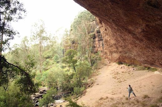 watching from under the falls marvelling at this place as the small amount of water trickles down 31 meters to the valley floor. 