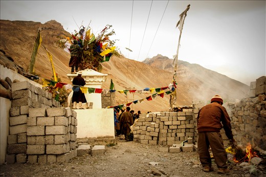 Laapse, combination of the word Laa, meaning place and Pse, referring to the deity who presides over this land. Juniper Tree branches are burnt and prayer flags tied to Lapse, wishing that the wind will take the message and prayers to heaven, making them come true.     