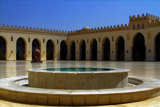 The Empty Mosque: The Mosque of Amr ibn al-As. The original structure was the first mosque ever built in Egypt (641 A.D.), and by extension, the first mosque on the continent of Africa. Not a single person was there. The tourists are no longer coming.