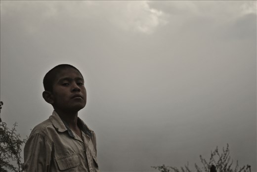 Little boy in Sierra Madre Occidental, near a Huichol community 