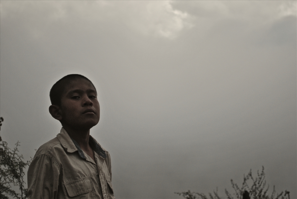 Little boy in Sierra Madre Occidental, near a Huichol community 