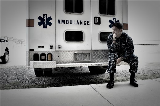 One of the few photos of my on duty. Here I am pictured with my rig.