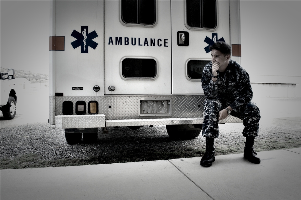 One of the few photos of my on duty. Here I am pictured with my rig.