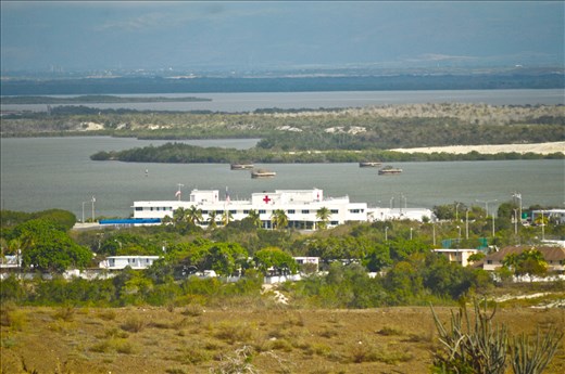 USN GTMO Hospital, The background is communist Cuba.