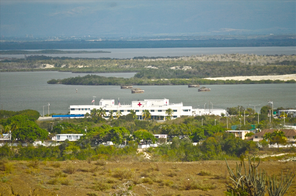 USN GTMO Hospital, The background is communist Cuba.