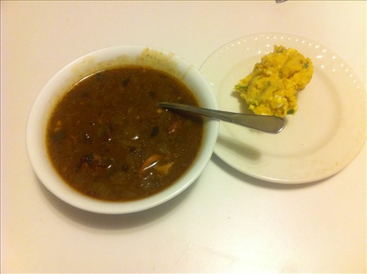 Gumbo and potato salad- best friends
