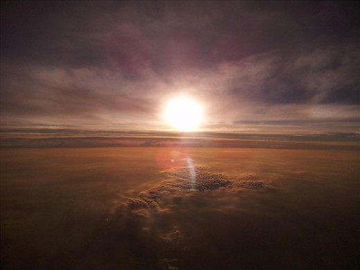 Sunset in Thai sky from a plane