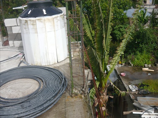 Worked on the beam cages, tying them with wire. No barriers=not much safety.