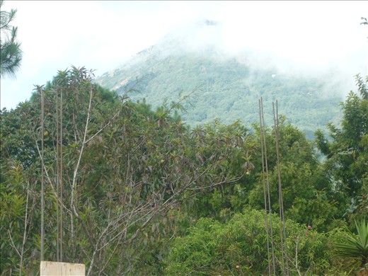 Volcan Agua as seen from the school, 'Jardin de Amor.'