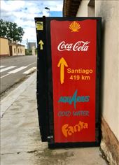 Coke machine w Camino mileage Villalcazar de Sirga: by donna_jeff, Views[165]