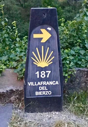 camino milage sign Villafranca