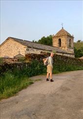 Church down hill from O Cebreiro where we joined Camino 2016: by donna_jeff, Views[161]