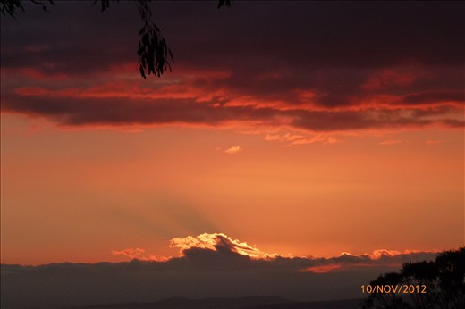 Sunset from overnight lookout stop.
