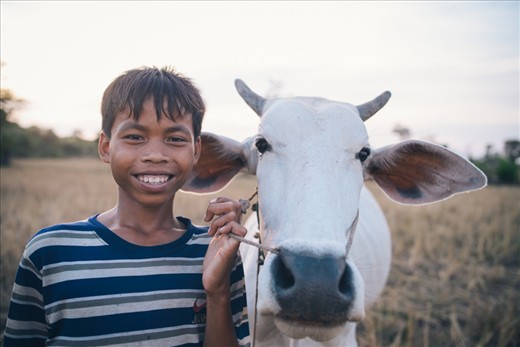 From a young age the children of Kok Thnoght Village help their farming families by working in the fields.