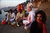 A DEVOTEE WORSHIPING ON THE BANKS OF THE RIVER GANGES.: by dproy, Views[540]