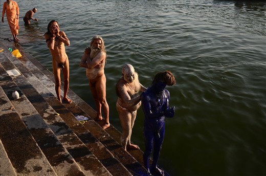 MAKE UP TIME OF THE SADHUS, FOR A PROCESSION, ON SHIVARATRI FESTIVAL.