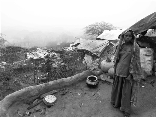 A hungry morning in the Artist village, no work and nothing to sell.