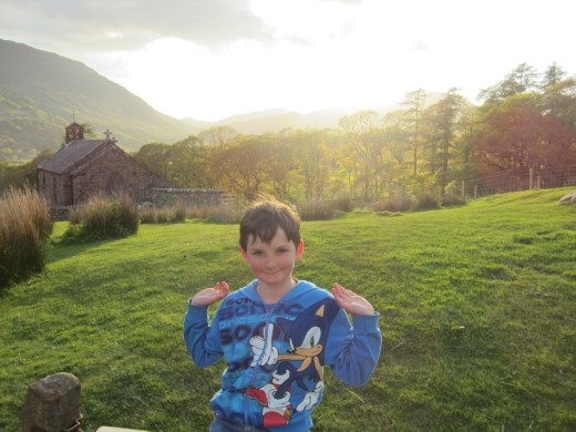 Boy enjoying himself too much