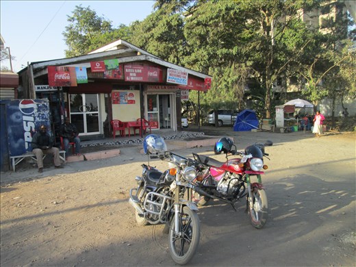 Piki piki (another form of public transport) and a shop 50m from my house