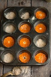 Sprinkle sugar and add a slice of clementine to each pan: by drizzleanddip, Views[313]