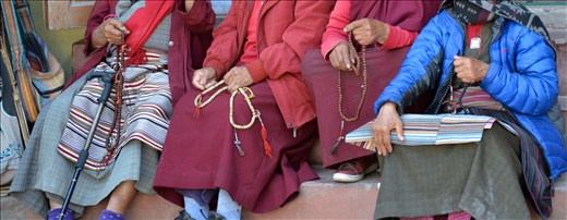 The serenity of the people is palpable in the faces and actions of the people. Women enjoy gathering and always have their prayer beads.