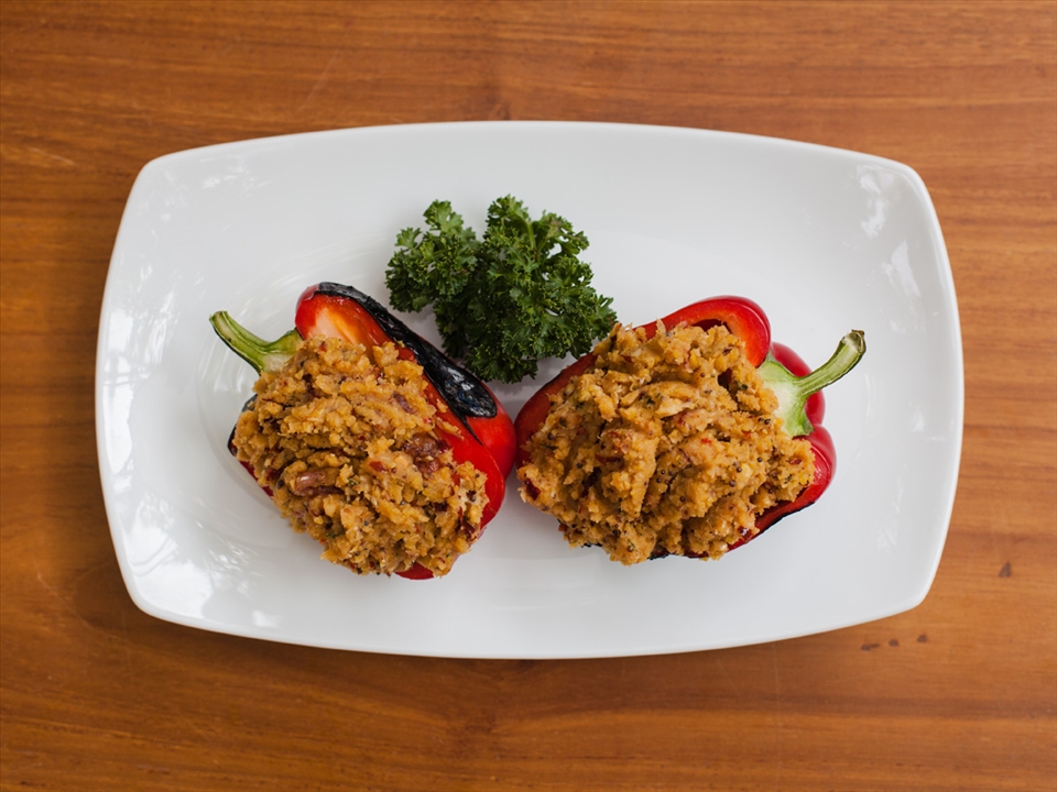 Sri Lankan Hummus Stuffed Peppers