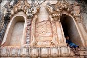 A capital in ruins: a local rests in an alcove of the crumbling ruins of one of the many pagodas in Inwa.: by dwk, Views[415]