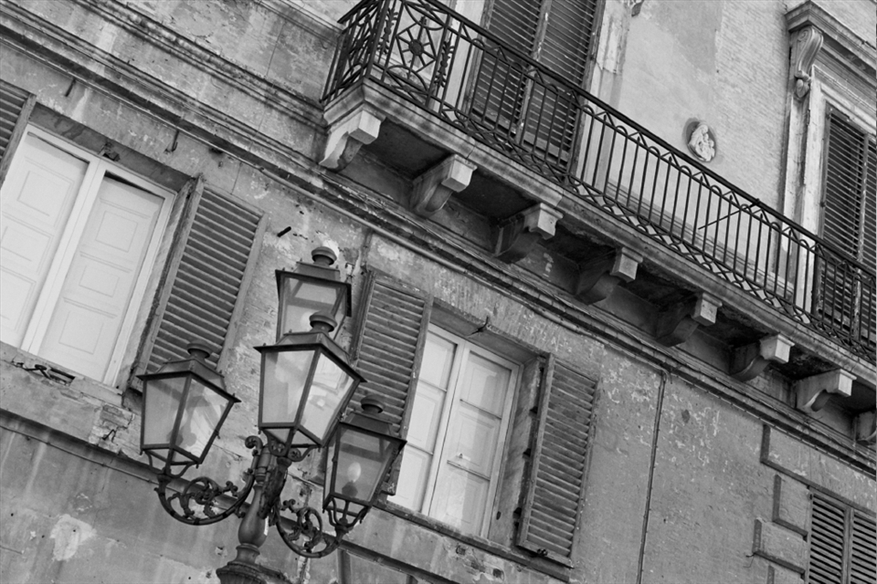 The architecture:  Old world architecture, in Vasto (March, 2011, taken with B&W film on my Pentax K1000). 
