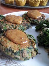 A close-up of my delicious spinach lentil patties.: by earthmagic, Views[482]
