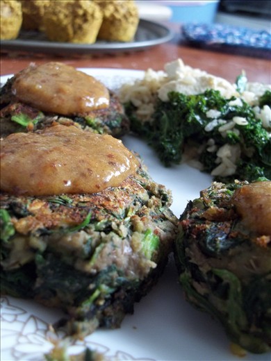 Ready to eat my patties (and the oat muffins in the background, too).