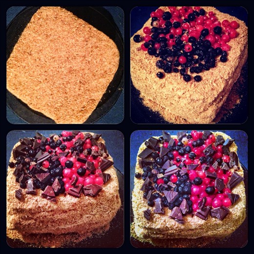 Top it with crumbles and fresh berries