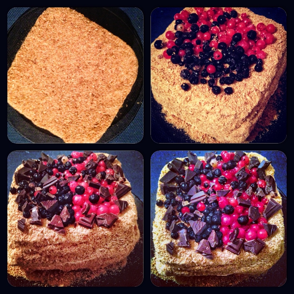 Top it with crumbles and fresh berries