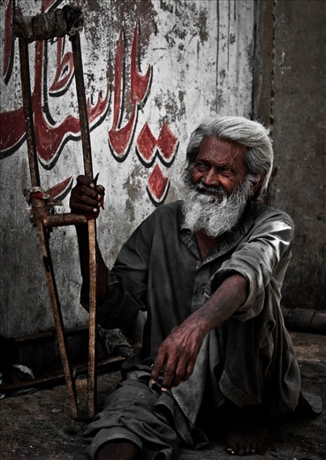 Bare feet, smiling face