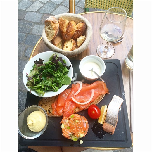 A happy ending, featuring salmon and green apple tartare.