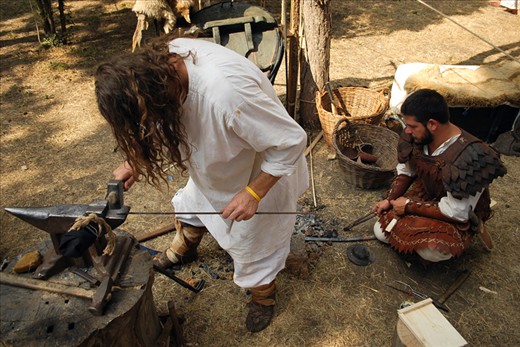 Gauls preparing the weapons for battle