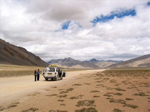 Our jeep stopped in the middle of a high altitude desert, so we could get some fresh air, enjoy the scenery and taking photos.