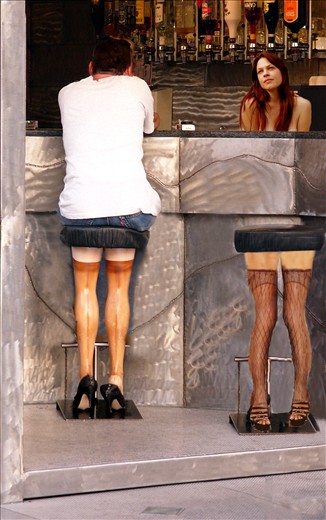 Unusual  bar setting at the Prtaer, Vienna Austria