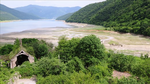 Semi-ruined church near Ananuri castle complex