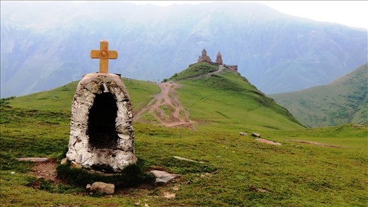 Gergeti Trinity Church located 2,170 meters above sea level