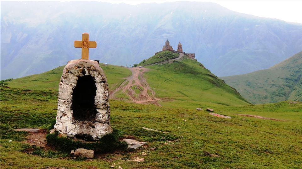 Gergeti Trinity Church located 2,170 meters above sea level