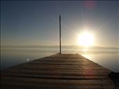 The sun and the old wooden pier on Lake Ohrid. Friends through time.  : by elenanikolovska, Views[663]