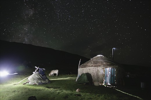 The yurt can be very simple and small. There is no electricity arriving so deep in the mountains. Some of the shepherds can afford a solar panel to get some light at night and listen to the news or music on the radio. No TV in those remote places.