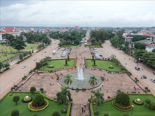 Vientiane city landscape from above of the Victory Monument