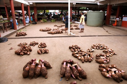 The market place. Here you would find anything from squid to dodgy looking things that is their food. These on the floor are a vegetables.The people will sit here sell their goods and this also becomes their social life.