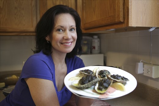 Oysters a la Nancy with her secret ingredient and ready to serve.